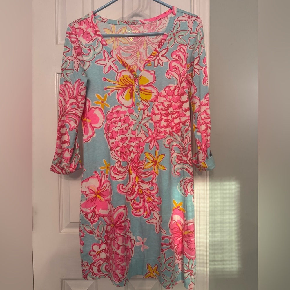 Lilly Pulitzer Palmetto T-Shirt dress - Lolita Breakwater Blue print - Reaort